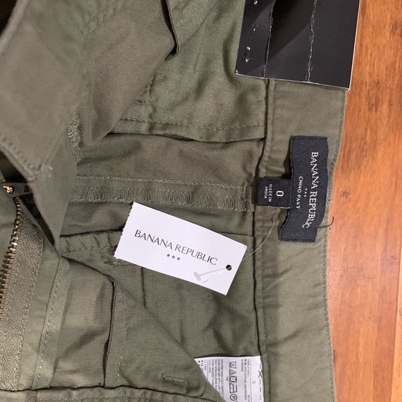 NWT BANANA REPUBLIC WOMENS MIDRISE TIE-WAIST CHINO PANTS SIZE 0 - Picture 4 of 7